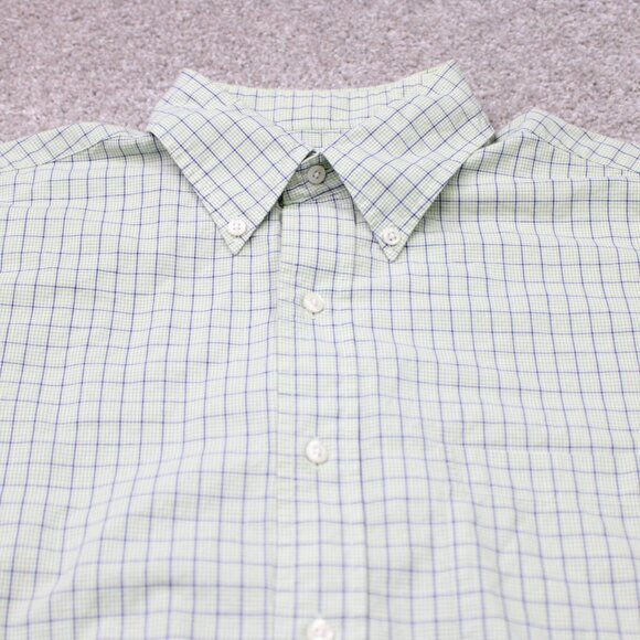Brooks Brothers 346 Shirt Mens 16, 34/35 Green 100% Cotton Long Sleeve Button - Picture 5 of 12